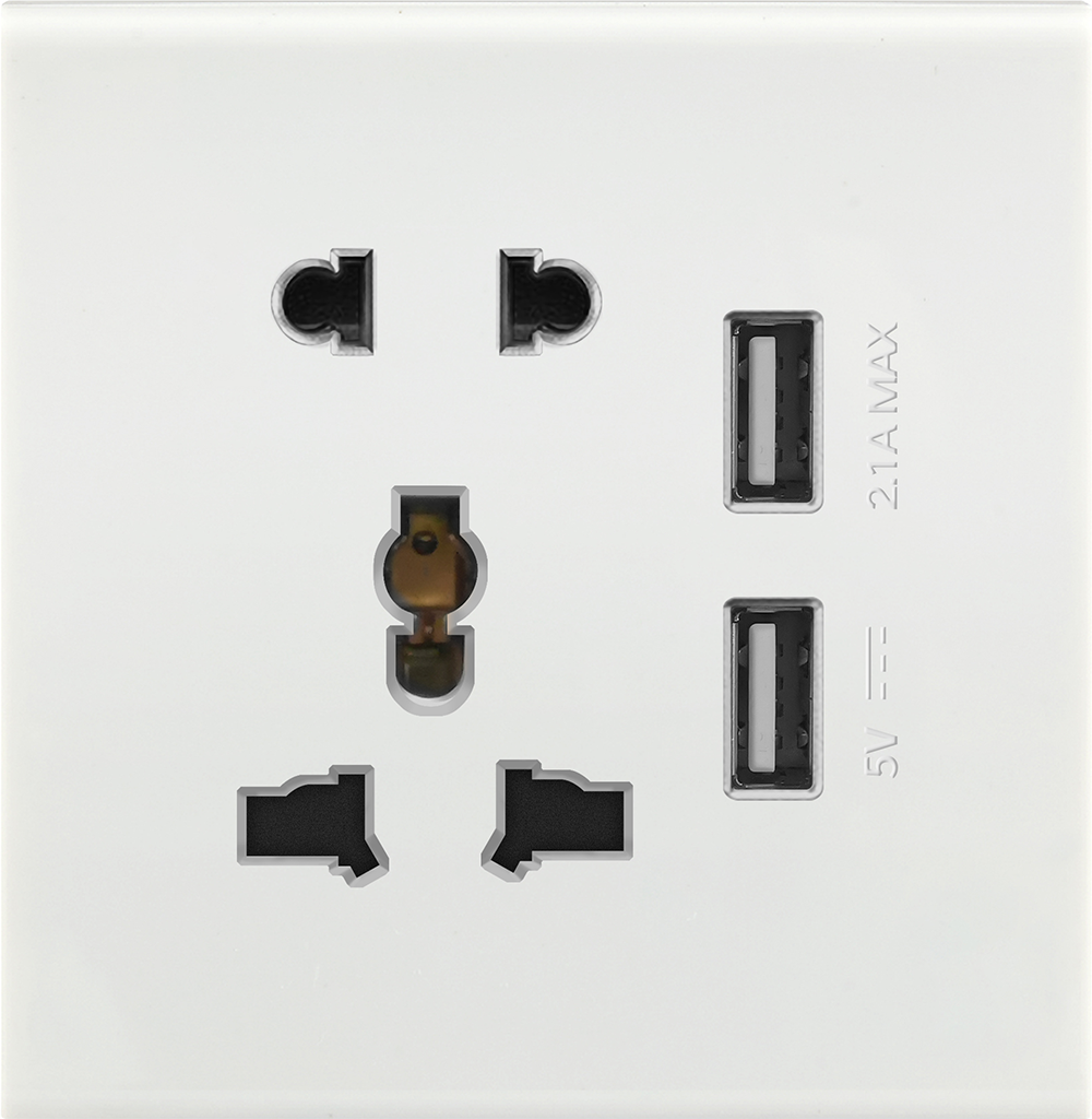 Multifunctional five-hole socket with USB